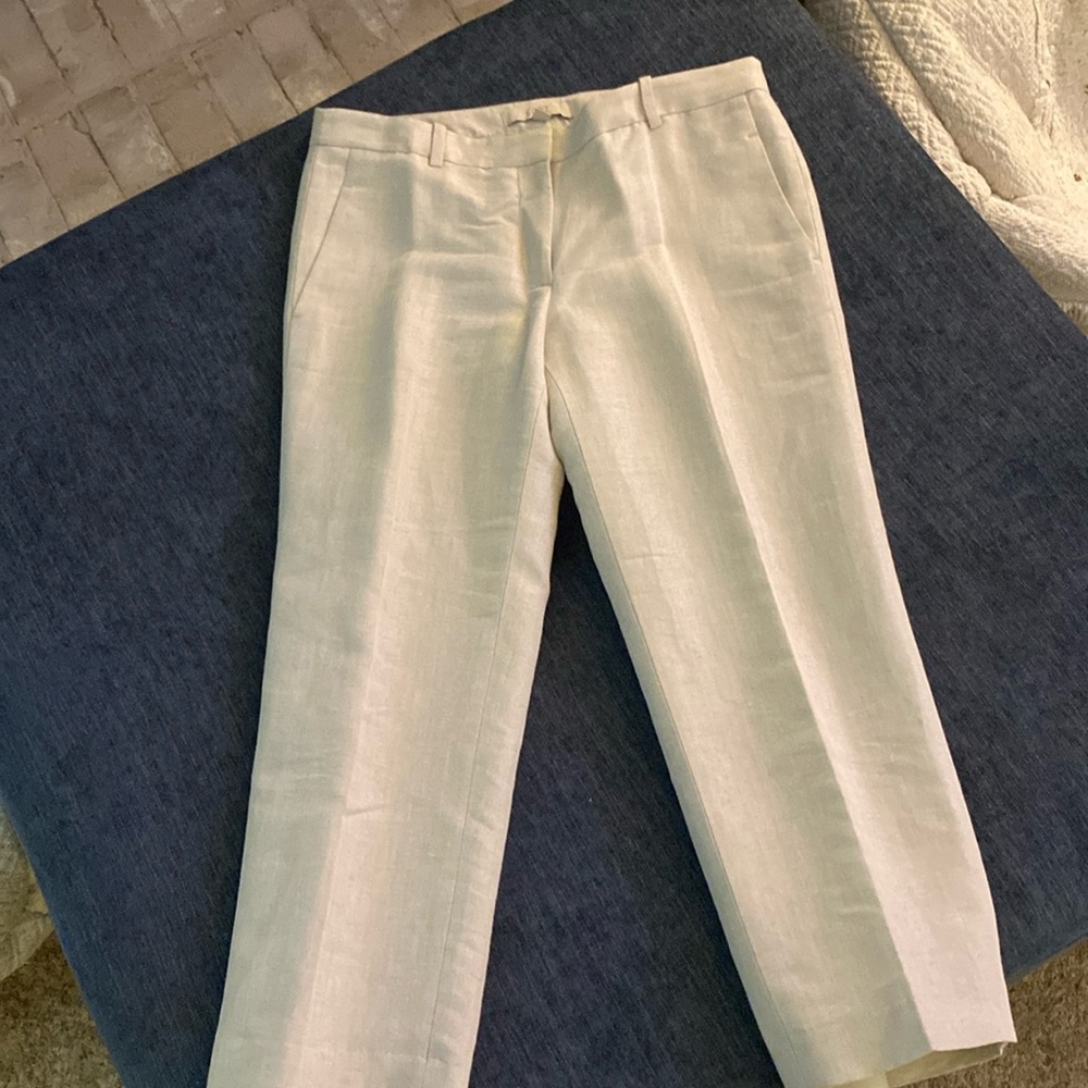 Loft beige tan taupe shiny NYE Party pants